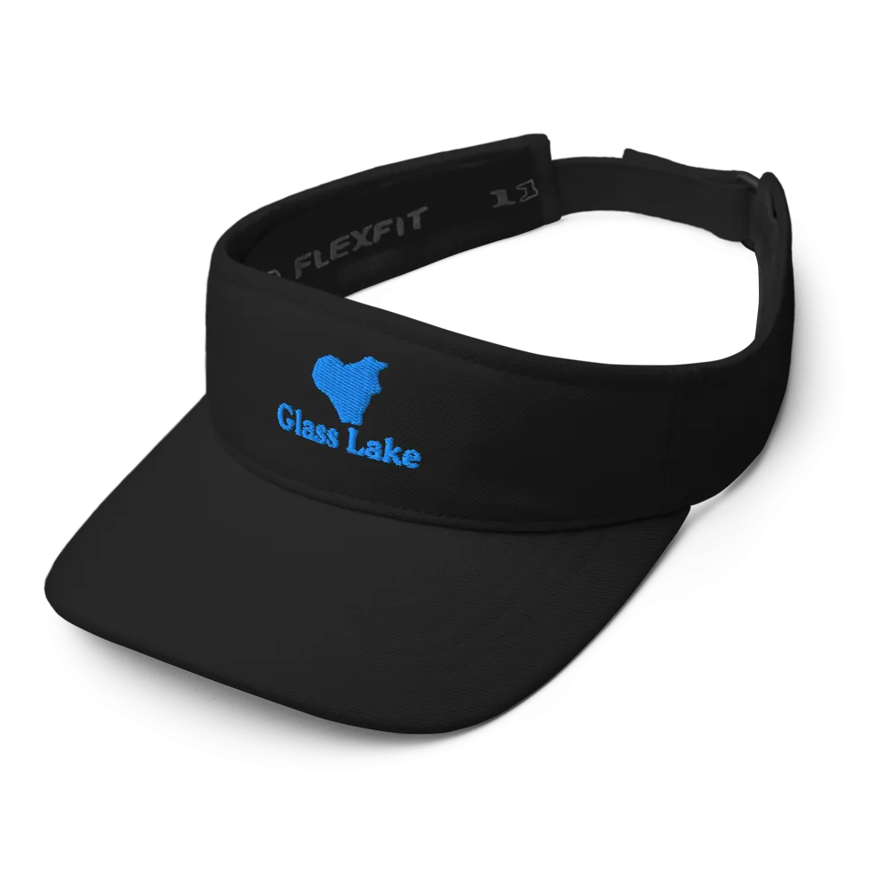 Glass Lake Visor with embroidered artwork & adjustable velcro strap