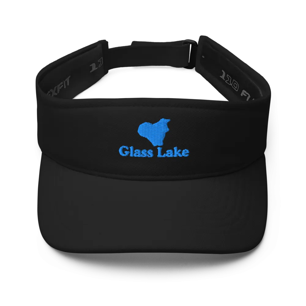 Glass Lake Visor with embroidered artwork & adjustable velcro strap