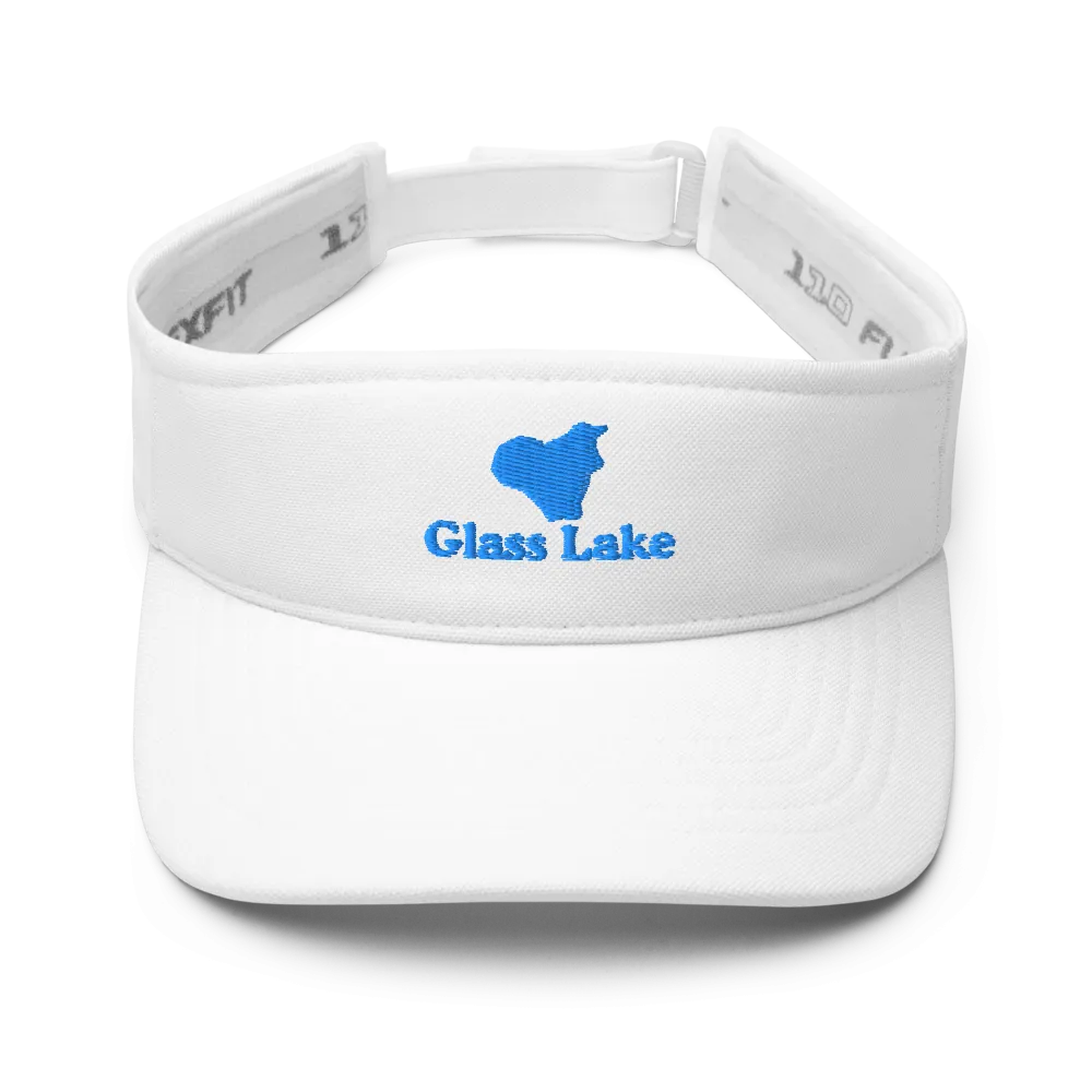 Glass Lake Visor with embroidered artwork & adjustable velcro strap
