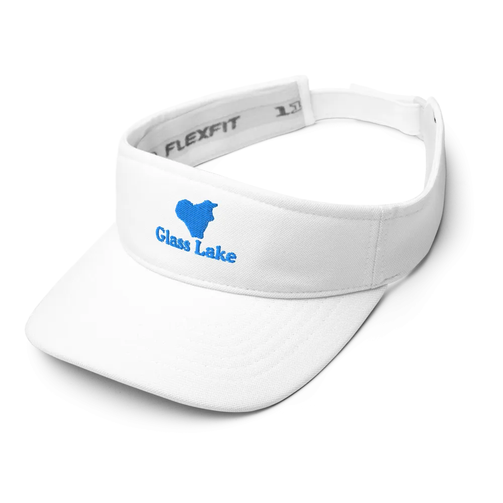 Glass Lake Visor with embroidered artwork & adjustable velcro strap