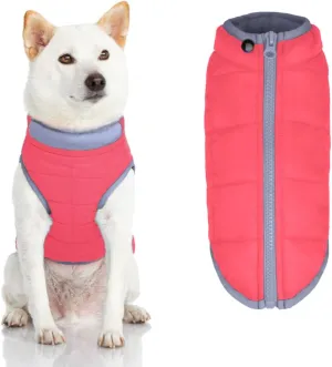 Gooby Comfort Jacket - Warm Water Resistant Zip Up Dog Jacket - Small and Medium Dogs