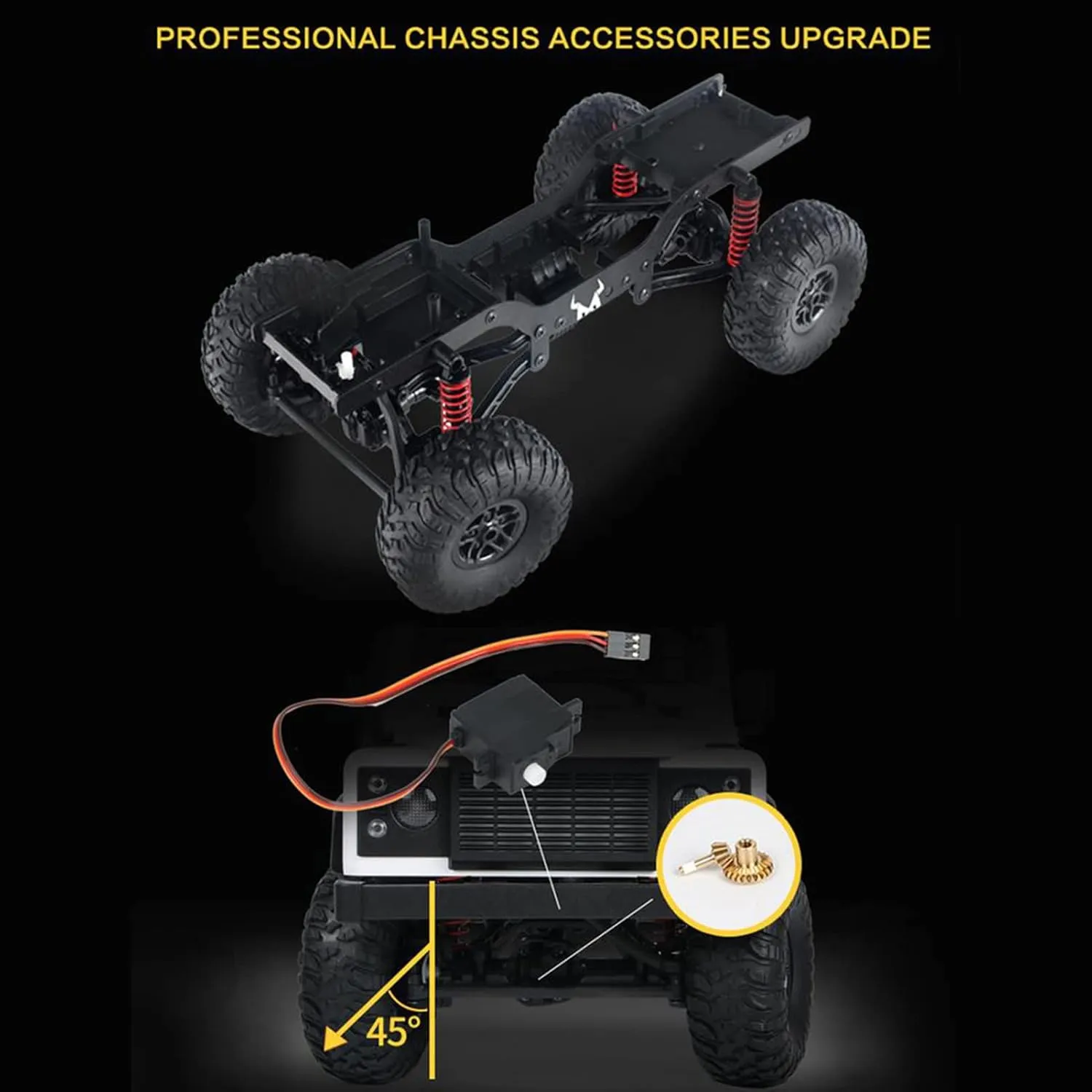 GoolRC MN99 RC Rock Crawler, 1:12 Scale Remote Control Car, 2.4GHz 4WD Off Road RC Truck, All Terrains Climbing Car, Electric Vehicle Toys Gifts for Adults, Include 3 Batteries (White)