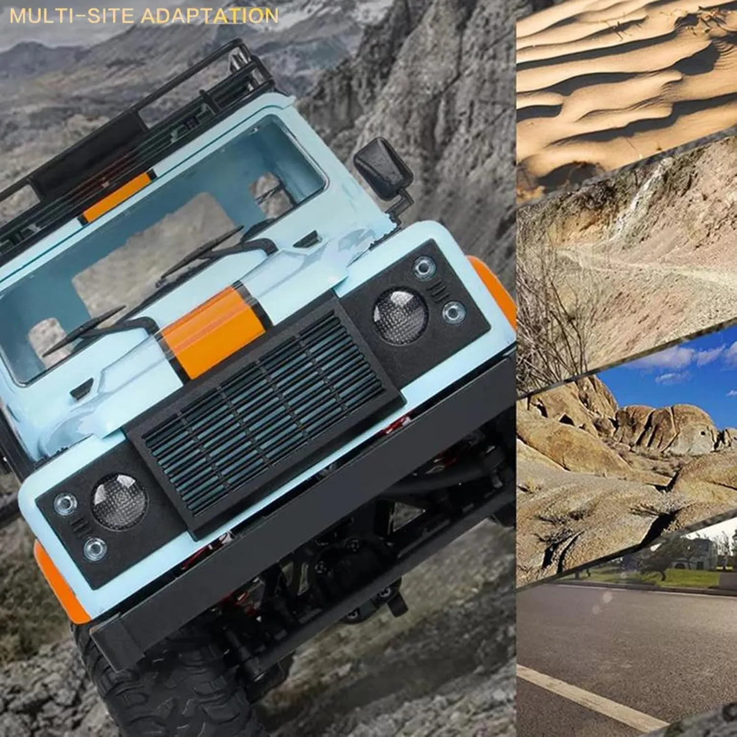 GoolRC MN99 RC Rock Crawler, 1:12 Scale Remote Control Car, 2.4GHz 4WD Off Road RC Truck, All Terrains Climbing Car, Electric Vehicle Toys Gifts for Adults, Include 3 Batteries (White)