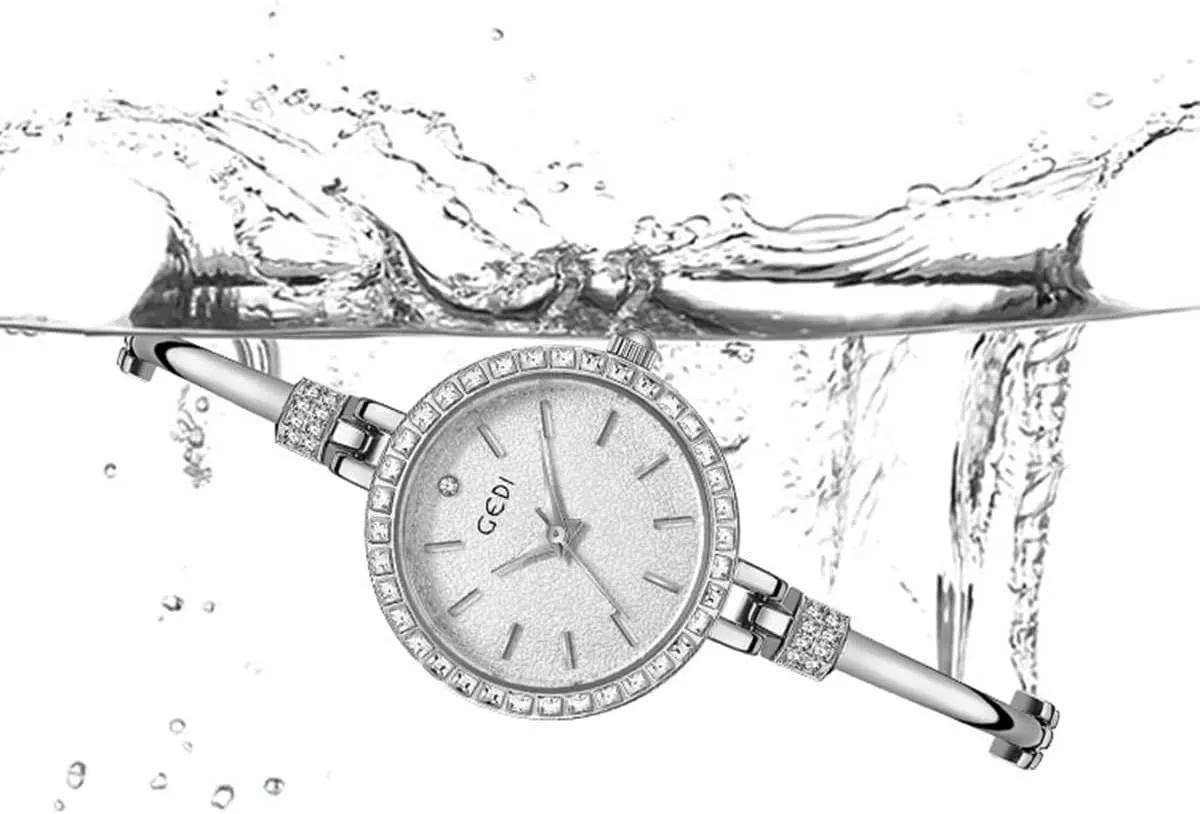 Gosasa Luxury Women’s Quartz Watch Diamonds Bracelet Waterproof Analog Wristwatch for Female Girls Student