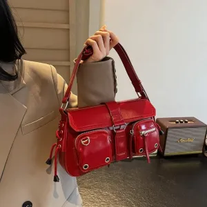 Gothic Drawstring Multi Pocket Shoulder Bags
