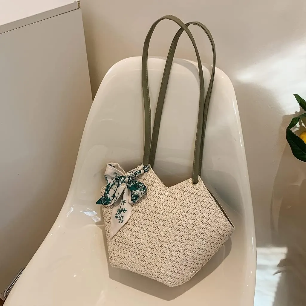 Grass Woven Shoulder Bag Large Capacity Handbag Bag for Adult Women Teenager Gril