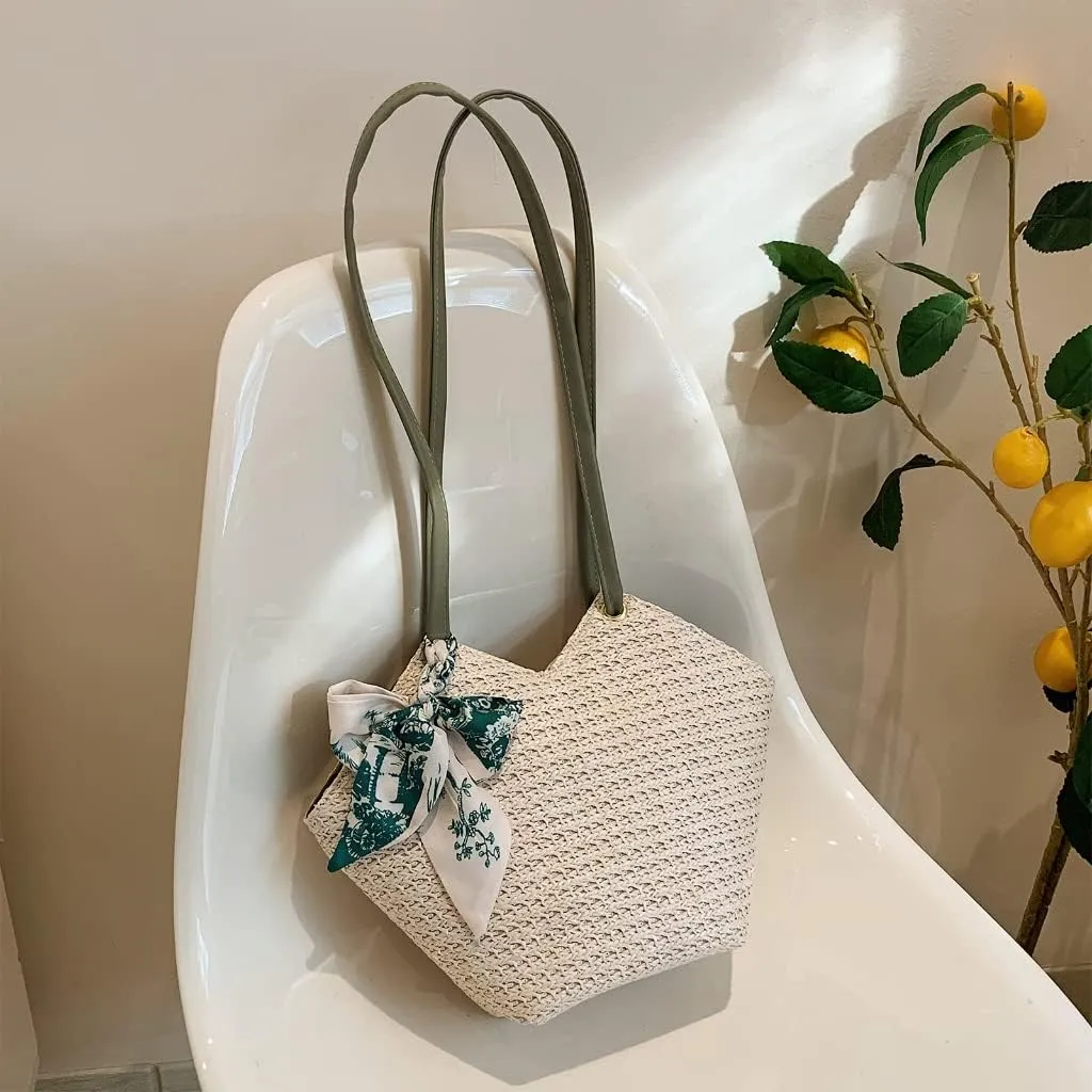 Grass Woven Shoulder Bag Large Capacity Handbag Bag for Adult Women Teenager Gril