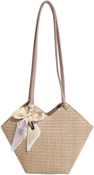 Grass Woven Shoulder Bag Large Capacity Handbag Bag for Adult Women Teenager Gril