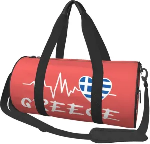 Greece Heartbeat Duffel Bag Gym Bag Travel Sports Tote Large Foldable Beach Swim Yoga4