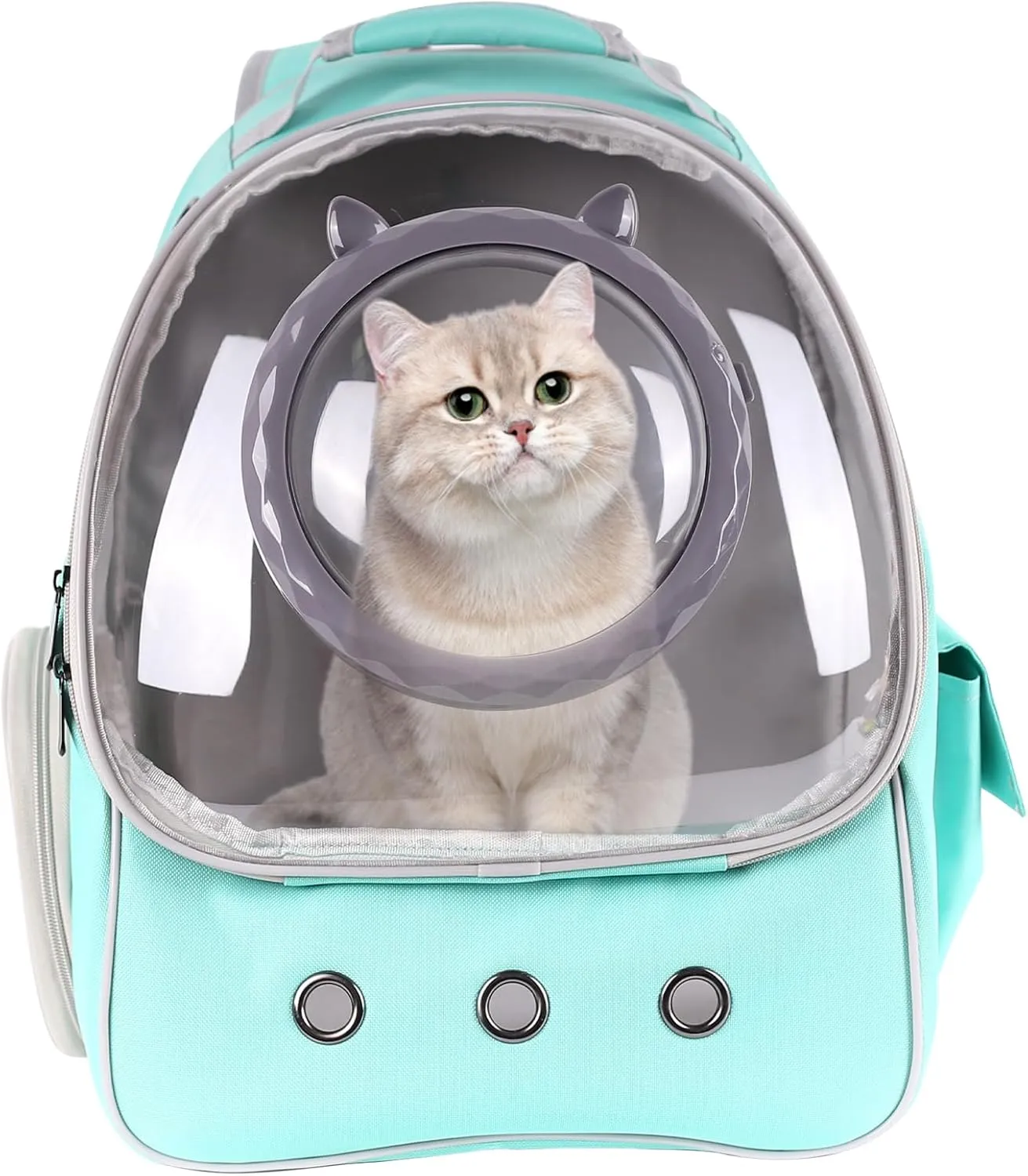 Green Cat Backpack,Cat Bubble Backpack, Cat Bag Carrier with Bubble Dome for Hiking, Travel, Outdoor Cycling,Airline Approved, Fit up to 18 lbs.