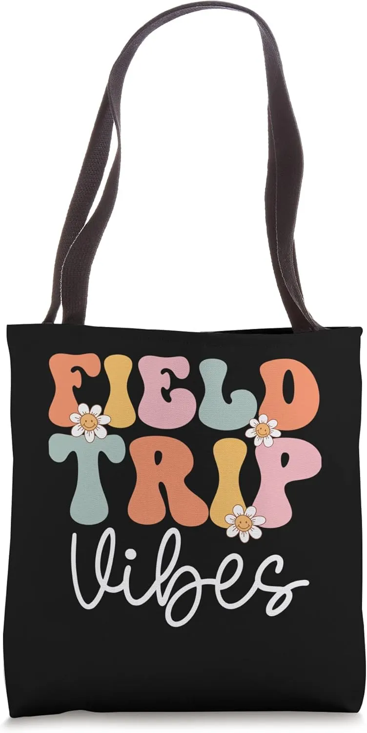Groovy Field Day Squad 2023 Teacher Field Trip Vibes Squad Tote Bag