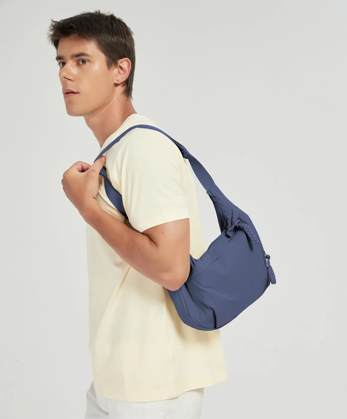 GRPKSSIB Nylon Crescent Bag Hobo Crossbody Bags Casual Sling Bag Slouchy Shoulder Bags Travel Messenger Bag for Women Men