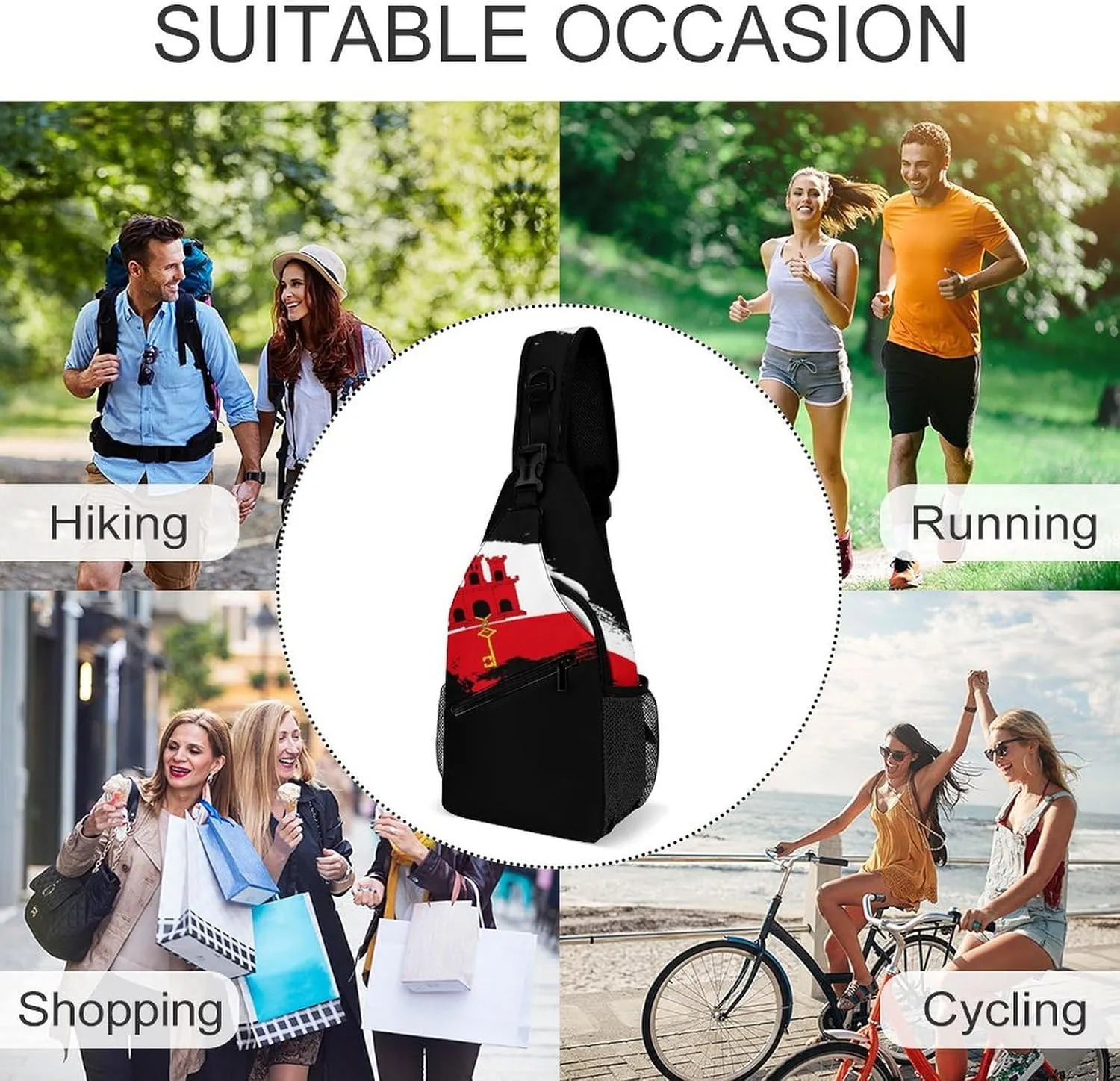 Guatemala Flag Brush Stroke Sling Bag Crossbody Chest Bag Shoulder Bag For Travel Hiking Cycling Camping