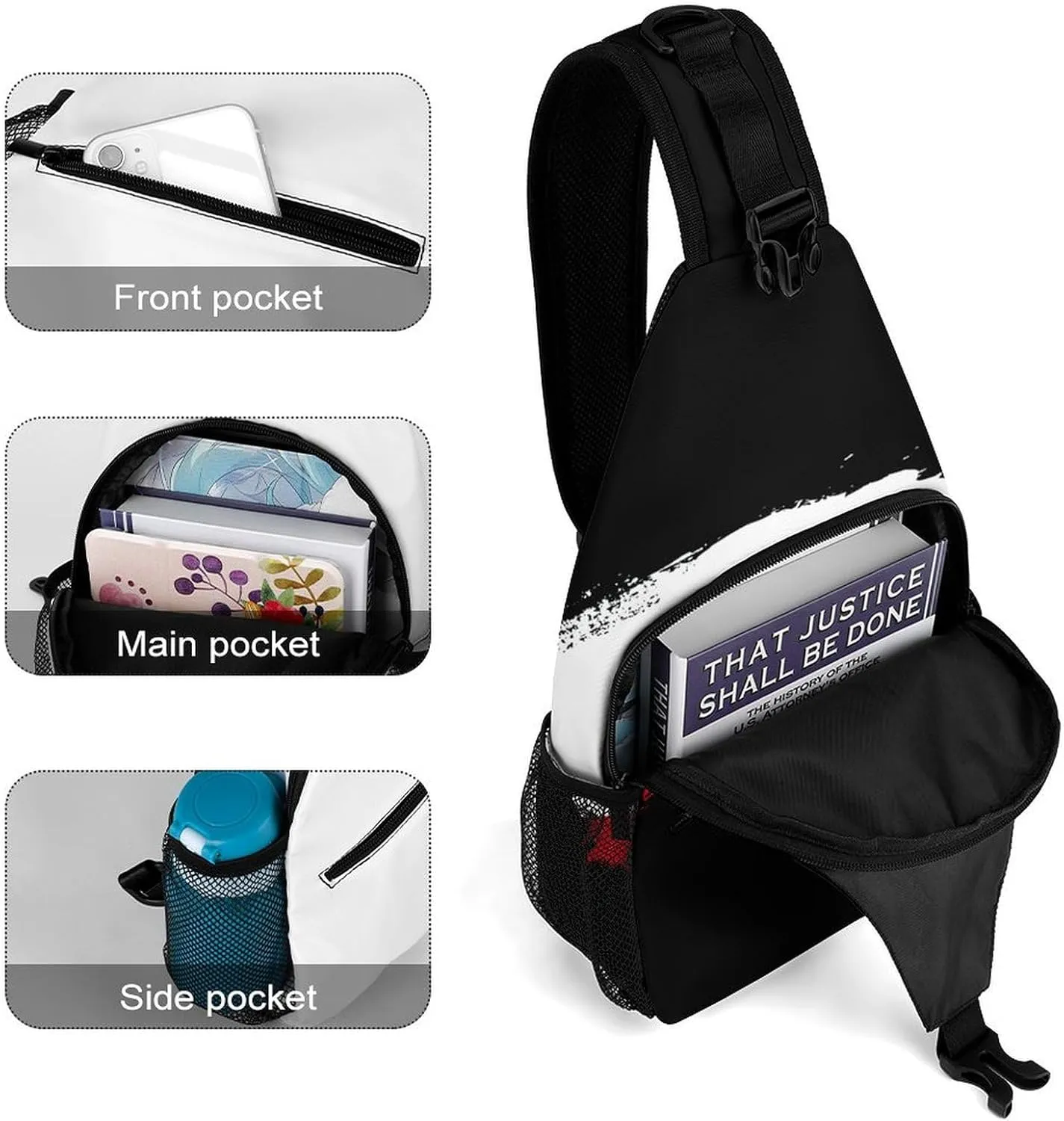 Guatemala Flag Brush Stroke Sling Bag Crossbody Chest Bag Shoulder Bag For Travel Hiking Cycling Camping