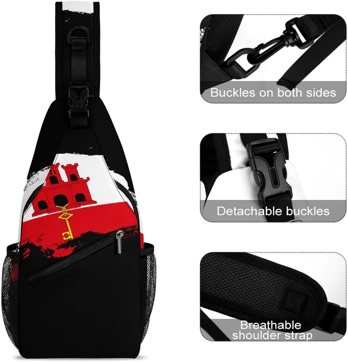 Guatemala Flag Brush Stroke Sling Bag Crossbody Chest Bag Shoulder Bag For Travel Hiking Cycling Camping