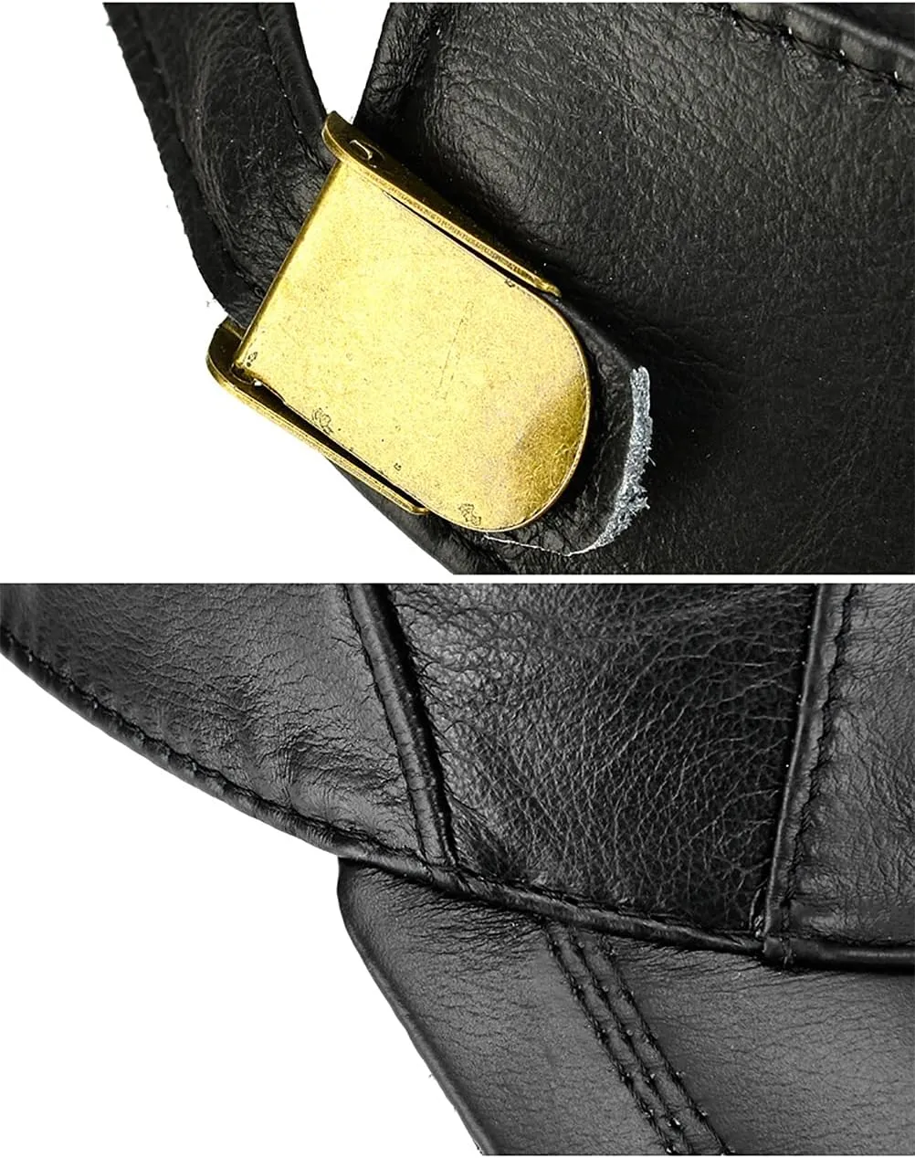 Gudessly Adjustable Men's Genuine Cowhide Leather Baseball Cap for Fall Winter Outdoor Sports Hat