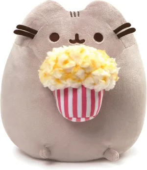GUND Pusheen Snackables Popcorn Cat Stuffed Plush, Gray, 9.5 in