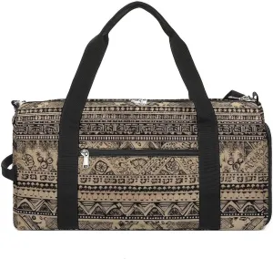 Gym Bag Bronze And Black Printed Duffle Bag Yoga Bag Backpack Duffel Bag Small Gym Bag for Men And Women