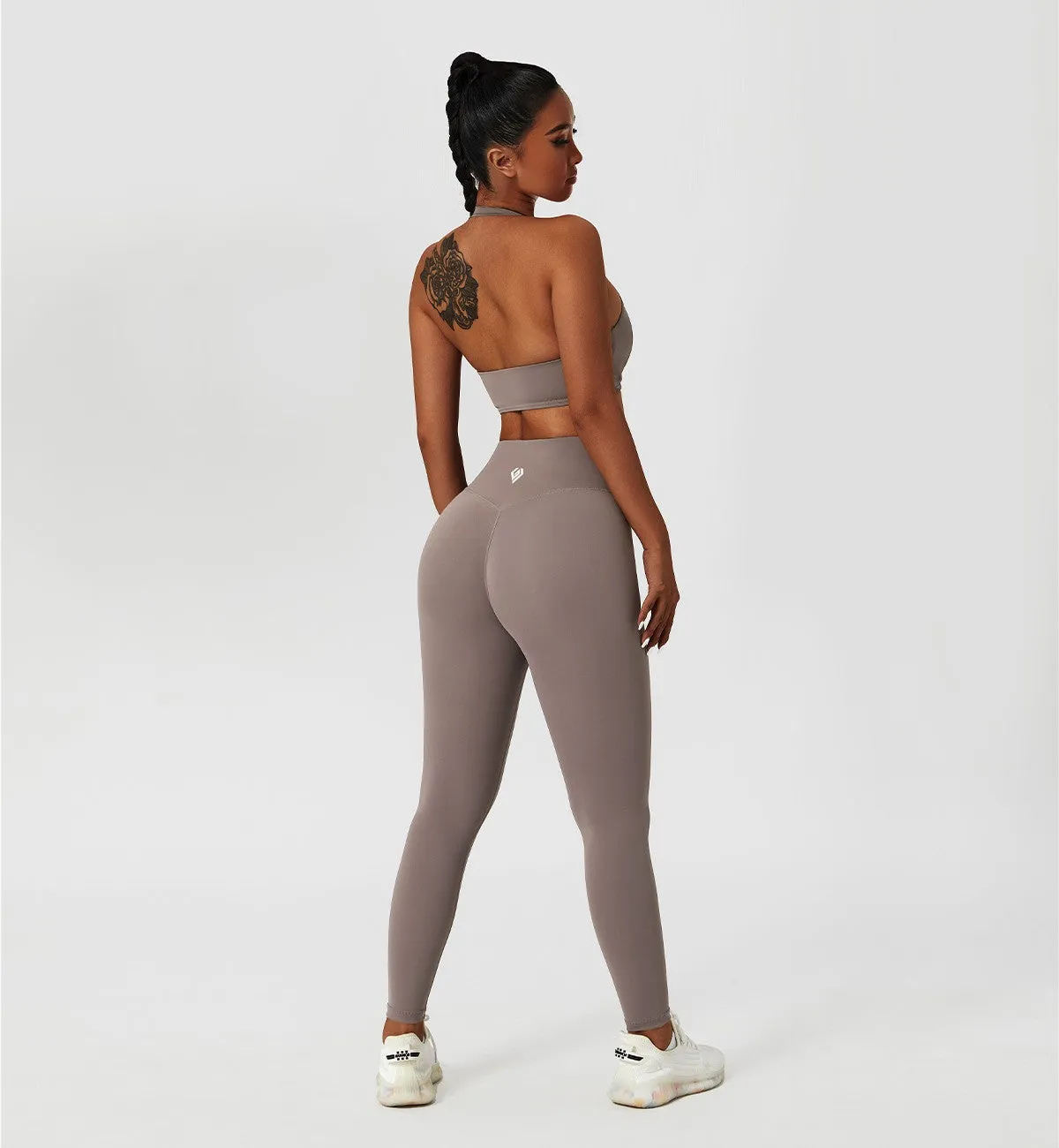 Halter Neck Ruched Sports Bra