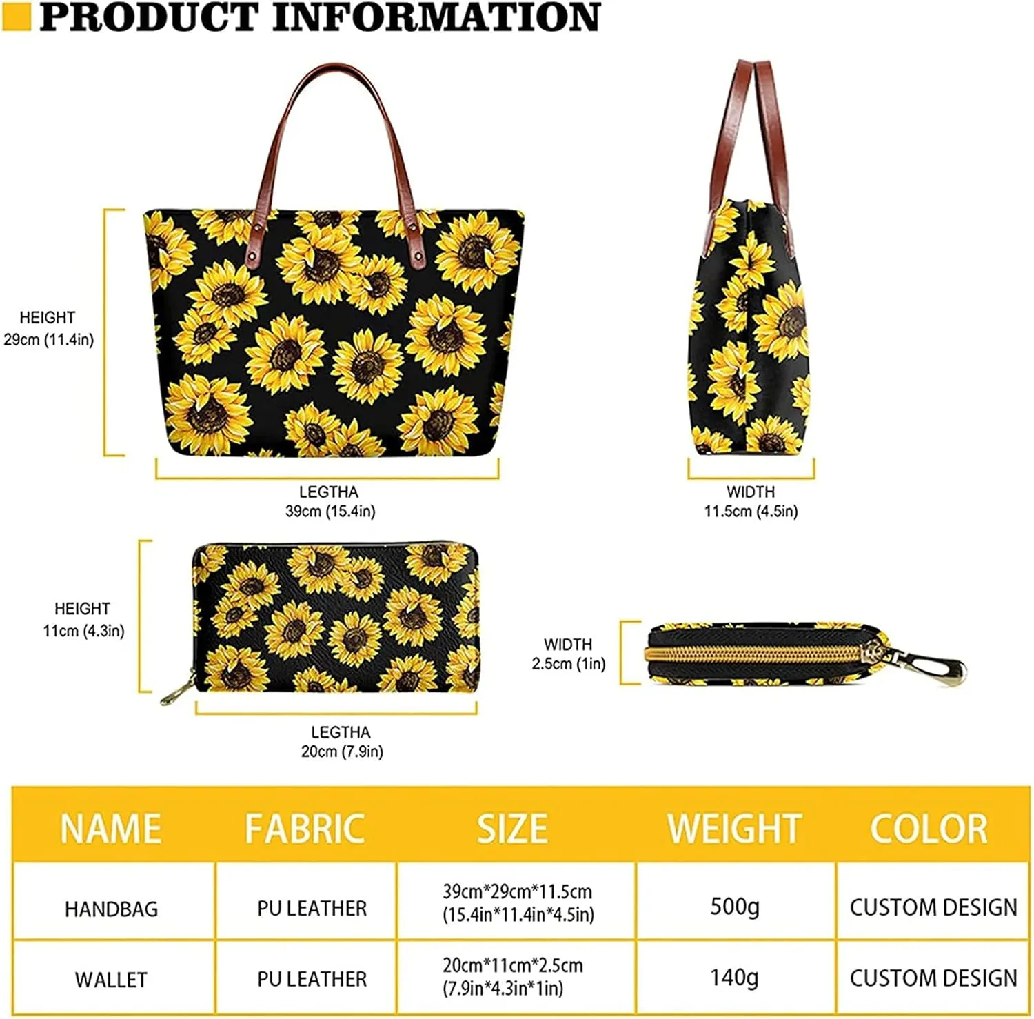 Handbags for Women Large Capacity Crossbody Totes with Wallet Clutch 2pcs Set