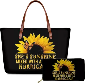 Handbags for Women Large Capacity Crossbody Totes with Wallet Clutch 2pcs Set