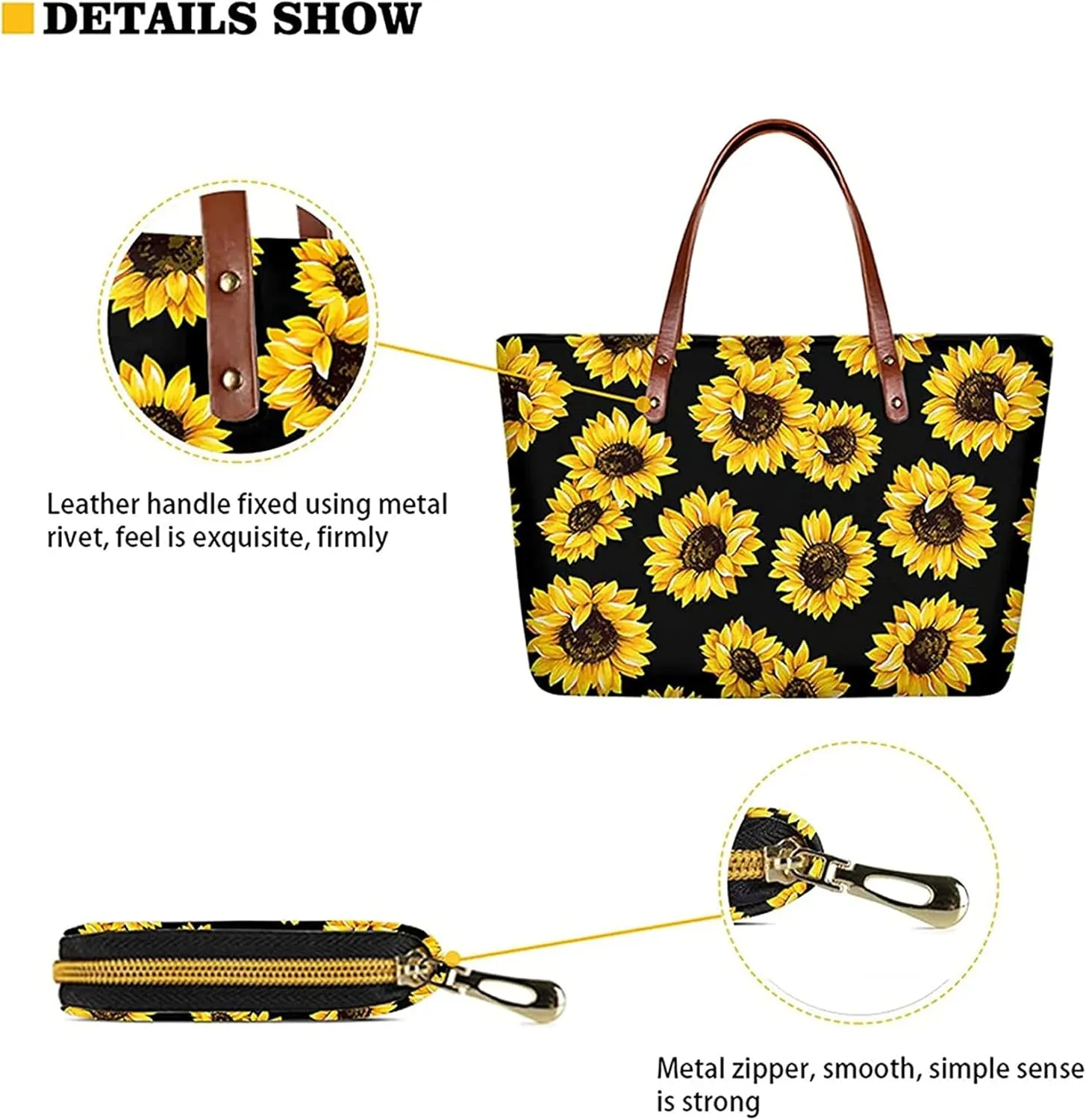 Handbags for Women Large Capacity Crossbody Totes with Wallet Clutch 2pcs Set