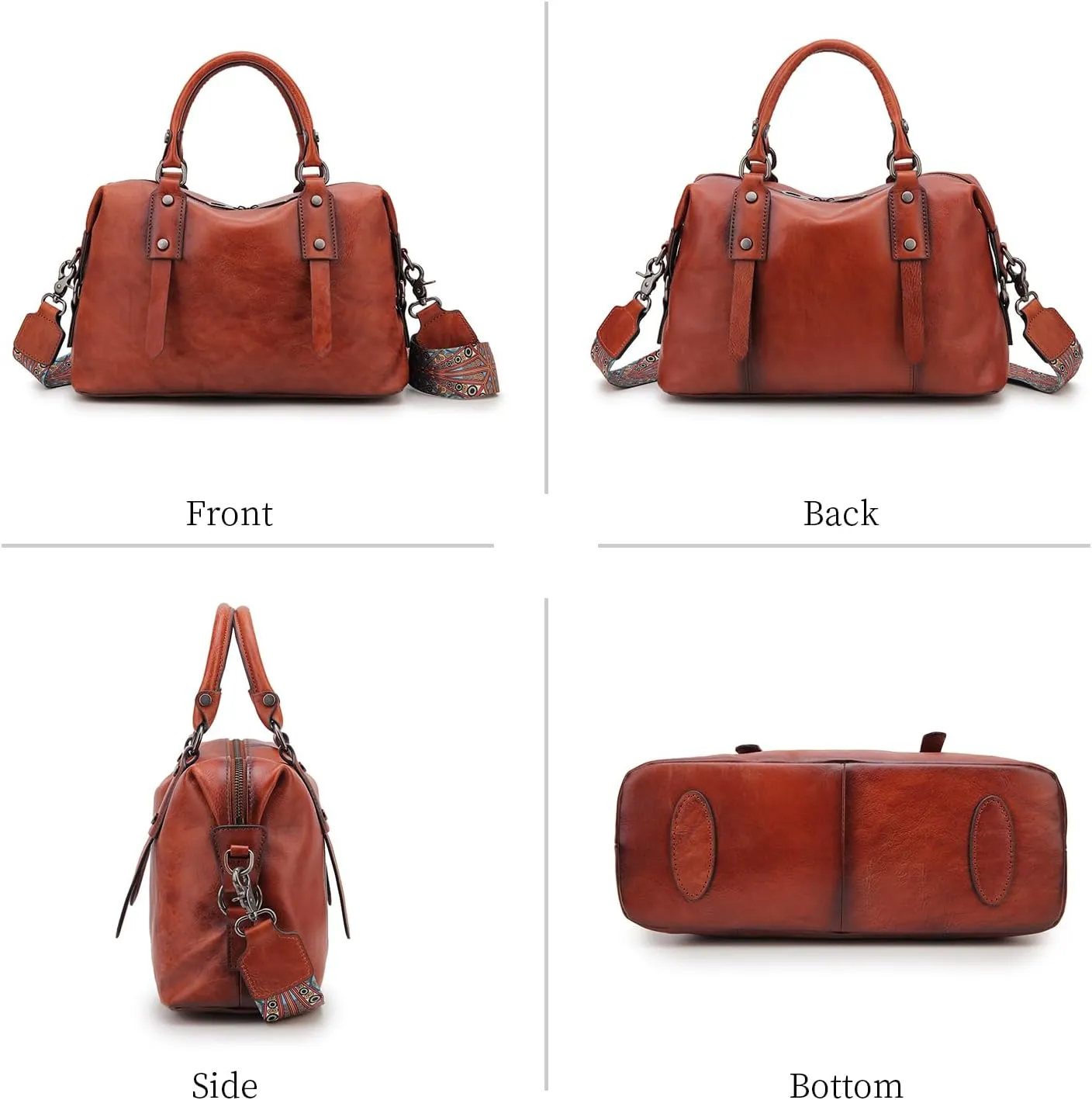 Handbags Genuine Leather Purses For Women Satchel Shoulder Bag Ladies Crossbody Tote Bags