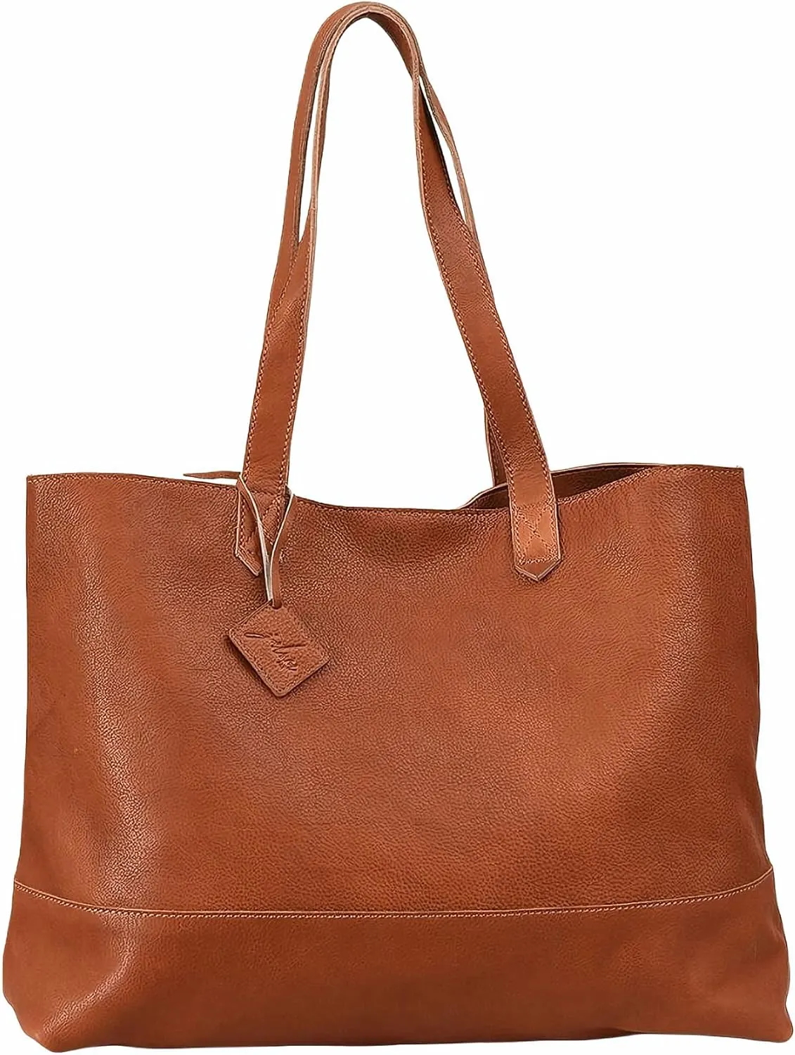 Handcrafted Brown Tan Genuine Leather Tote Bag for Women