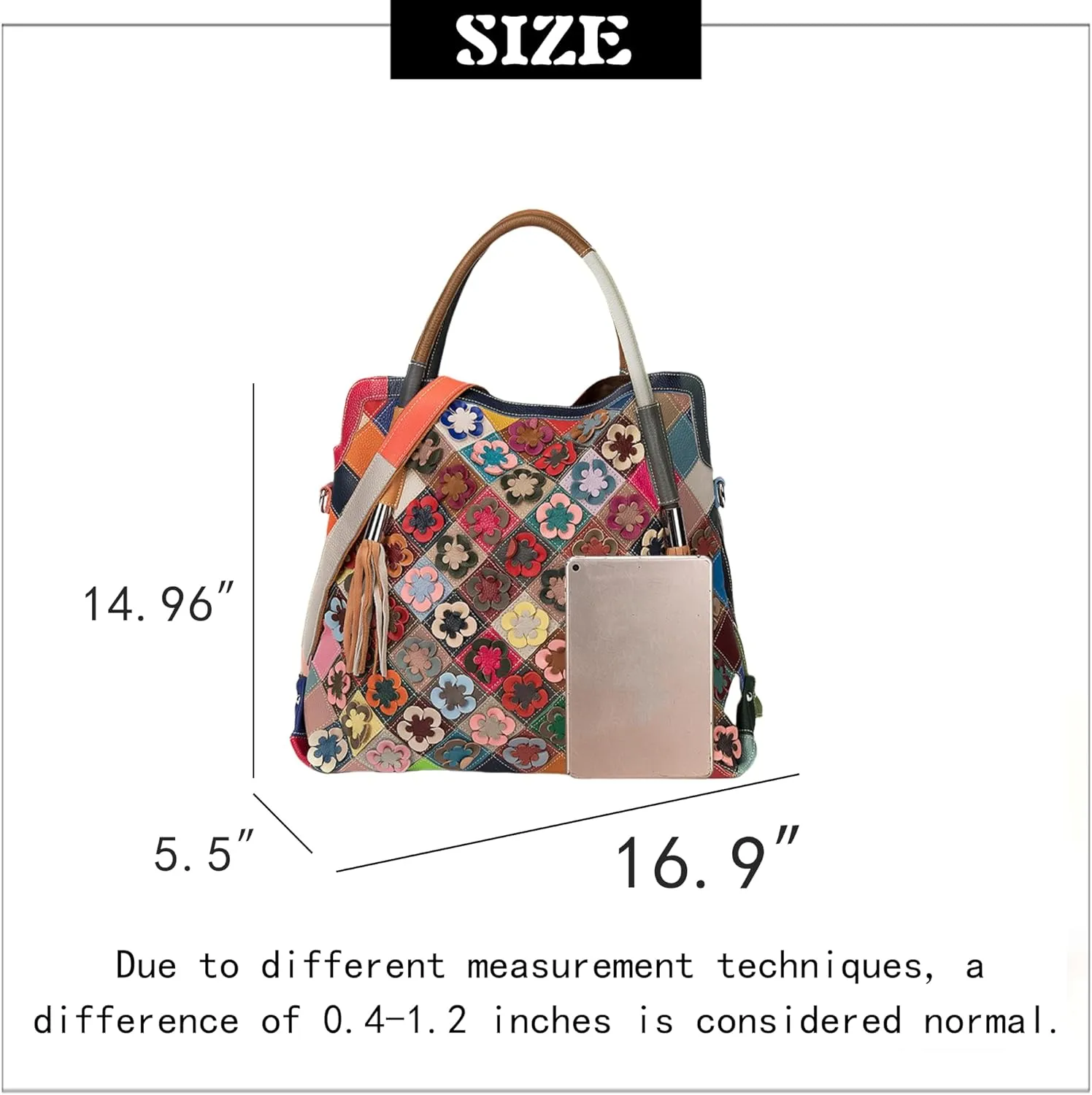Handmade Cowhide Multi-color Block Random Stitching Unique Style Women's Bag - Crossbody, Shoulder and Handheld