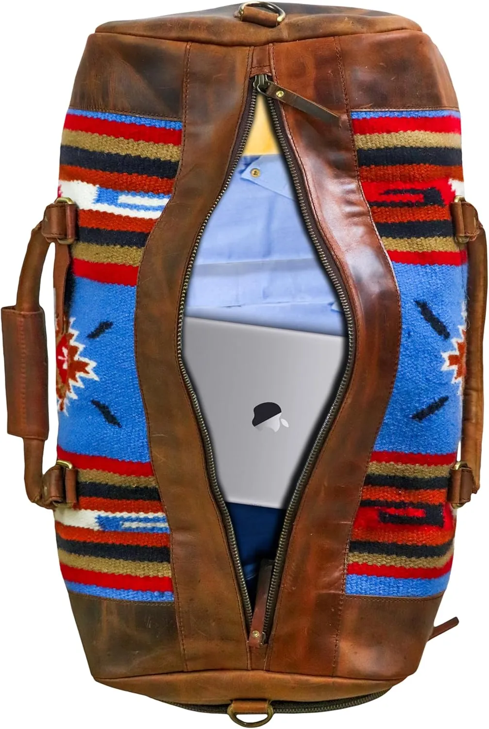 Handmade Premium Duffle Bag leather heavy duty Gym Sports Airplane Overnight Luggage Carry On Unisex Travel woven Rug Bag Wollen Hand Bag Gift for His/Her (Rug Duffle Bag Module_04)