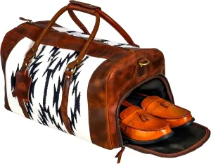 Handmade Premium Duffle leather heavy duty Gym Sports Overnight Luggage Carry On Unisex Travel Rug Wollen Bag MO1