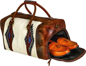 Handmade Premium Duffle leather heavy duty Gym Sports Overnight Luggage Carry On Unisex Travel Rug Wollen Bag MO2