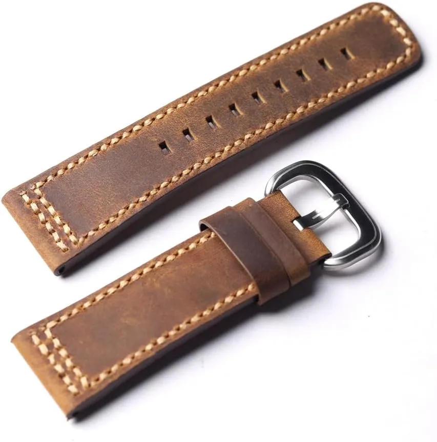 Handmade Vintage Cowhide Leather Strap Width Head Layer Bracelet For Seven Friday Retro Style watchband
