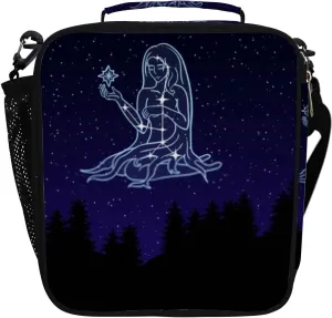 Hapuxt Lunch Box Lunch Bag with Adjustable Shoulder Strap Tote Night Sky Constellation Virgo Insulated Waterproof Outdoor Work Office Picnic for Women Men