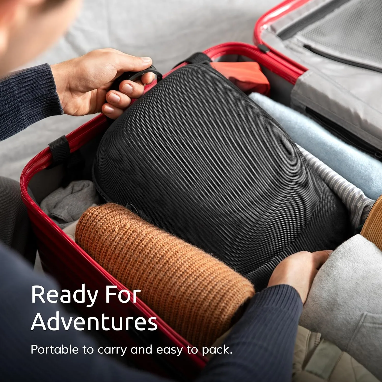 Hard Hat Travel Case – Storage for Baseball Caps with Carrying Handle and Adjustable Shoulder Strap, Hat Organizer Protects up to 6 Hats, for Travel and Home Storage (Red)