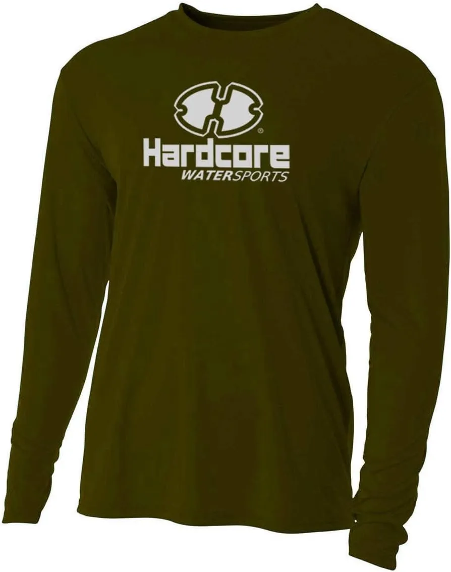 Hardcore Men's Long Sleeve Loose Fit Rash Guard Surf Shirt for Water Sports | Lightweight, Quick-Dry Swimwear