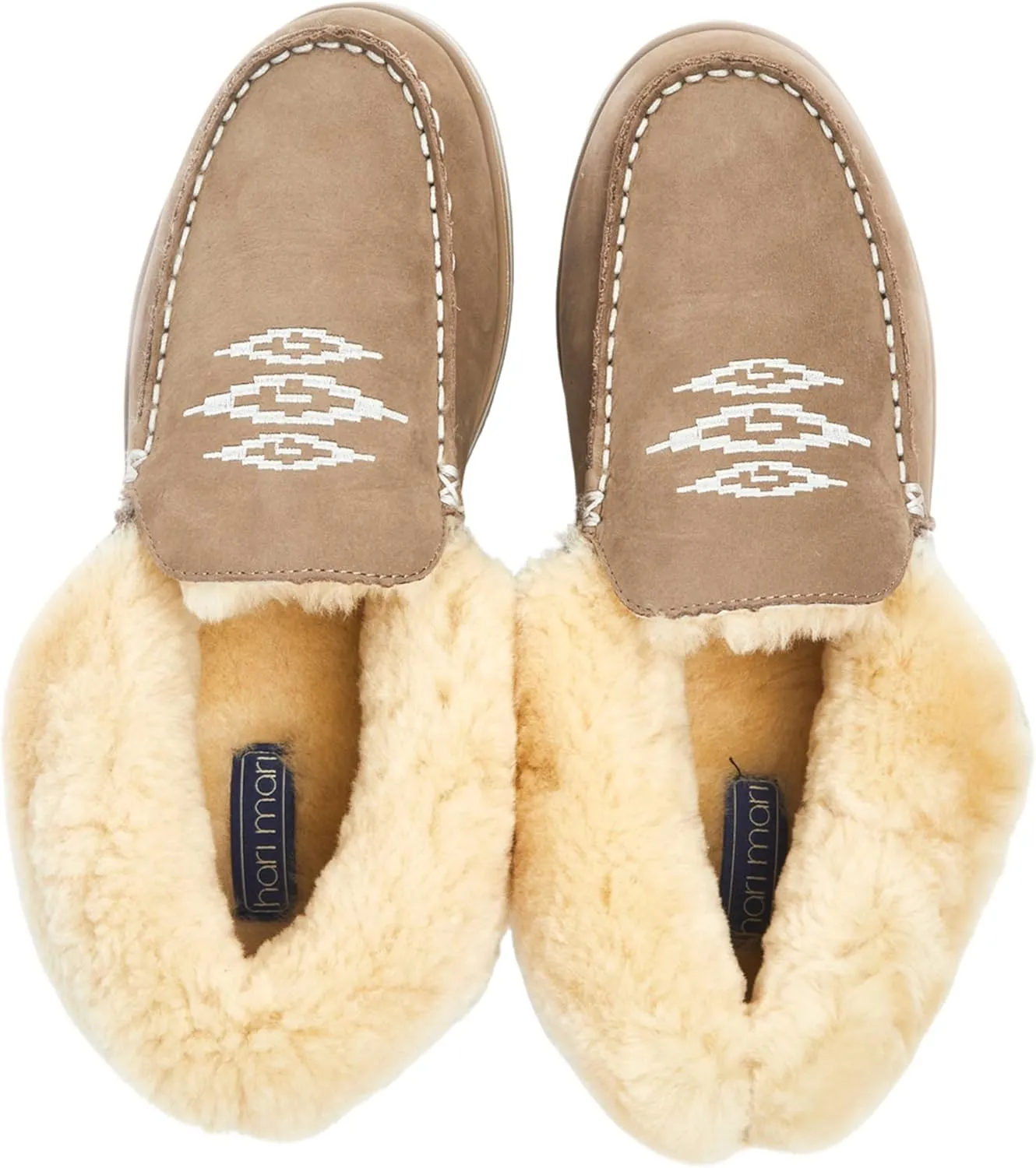 Hari Mari- Alta- Women’s Premium Nubuck Leather Indoor/Outdoor Slippers- High Pile Shearling Lining, Memory Foam Footbeds, Rubber Outsoles