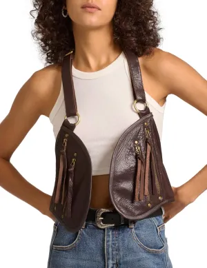 Harness for Women Genuine Leather with Pocket Steampunk Vest
