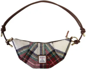 Harris Tweed Medium Crescent Bag,Adjustable Strap Crossbody Purse, Full Wool Tartan Hobo Shoulder Bag Vintage Scottish Style