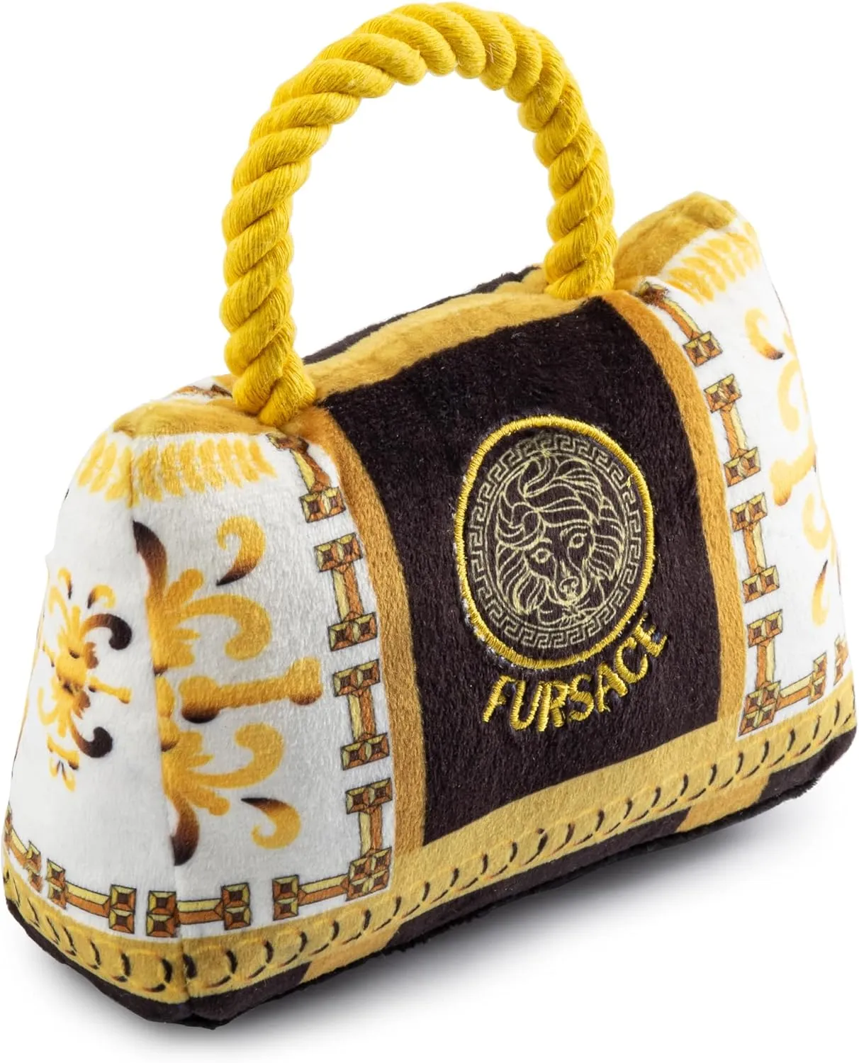 Haute Diggity Dog Fursace Handbag, Plush Designer Dog Toys with Interactive Squeaker, Stimulating Pet Enrichment, Machine-Washable & Safe Materials for All Breeds, One Size