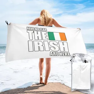 Have No Fear The Irish are Here Beach Towel Quick Dry Sand Free Lightweight Large 27.5"x55" with Travel Bag - Vacation Essentials Bath Towel for Pool, Summer