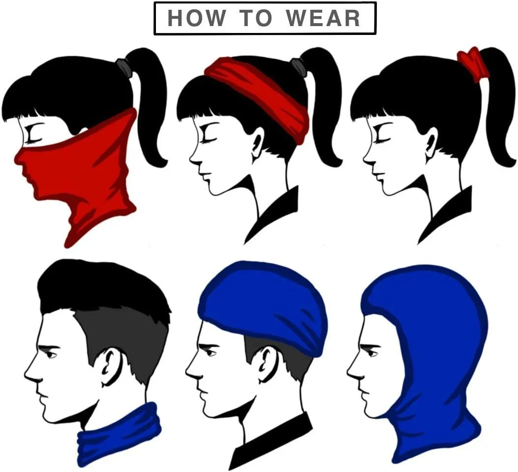 Headwear Bandana Head Wrap Face Scarf Mask Neck Warmer Balaclava for Sports