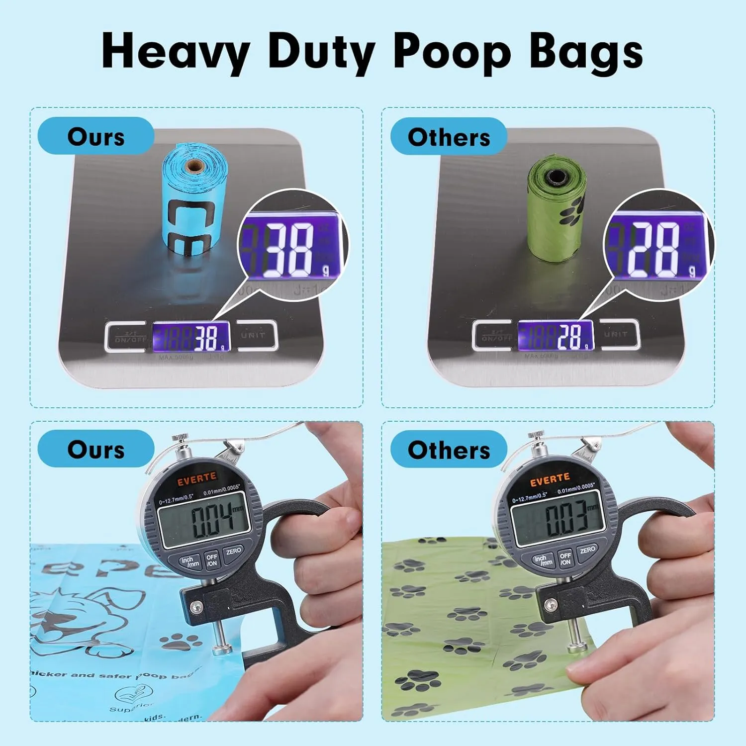 Heavy Duty Dog Poop Bags Rolls - Leak Proof Guaranteed, 270 Bags for Large Doggy, Puppy, Cat,Jumbo Size, Extra Large, Extra Thick & Extra Strong, 9" x 13" Lavender Scented, Made in PRC