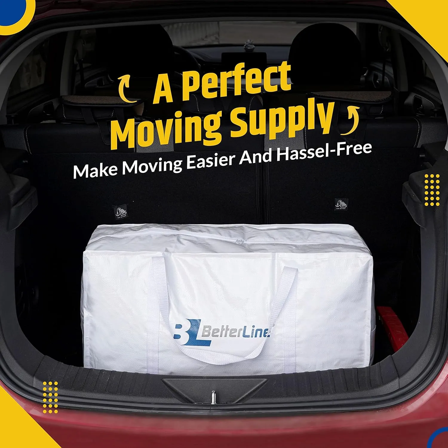 Heavy Duty Moving and Storage Bag,29"x13"x15" Inches Tote with Reinforced Handles,Holds up to 65 lbs.,Tear and Water Resistant,Multi-Purpose and Foldable Double Zipper Polypropylene Bag,Set of 2
