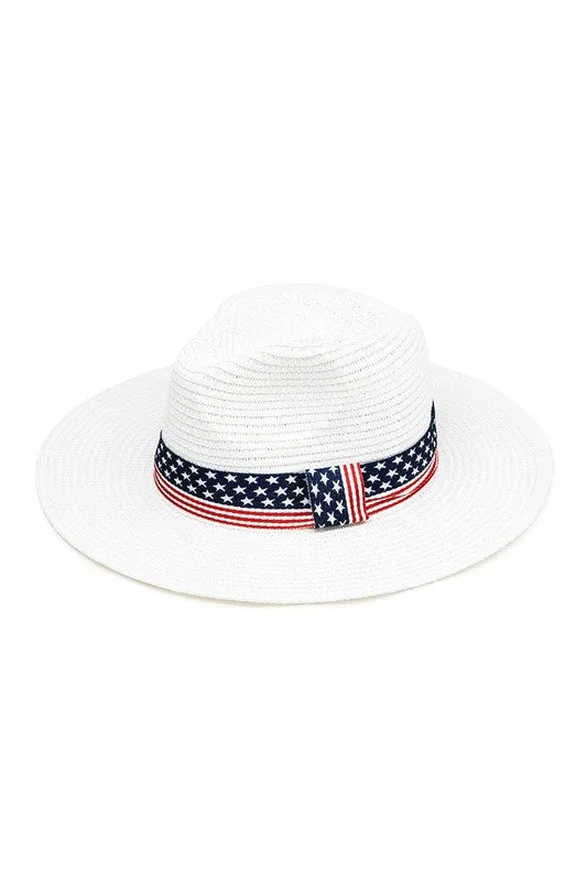 Heritage Woven Straw Sun Hat with Americana Band