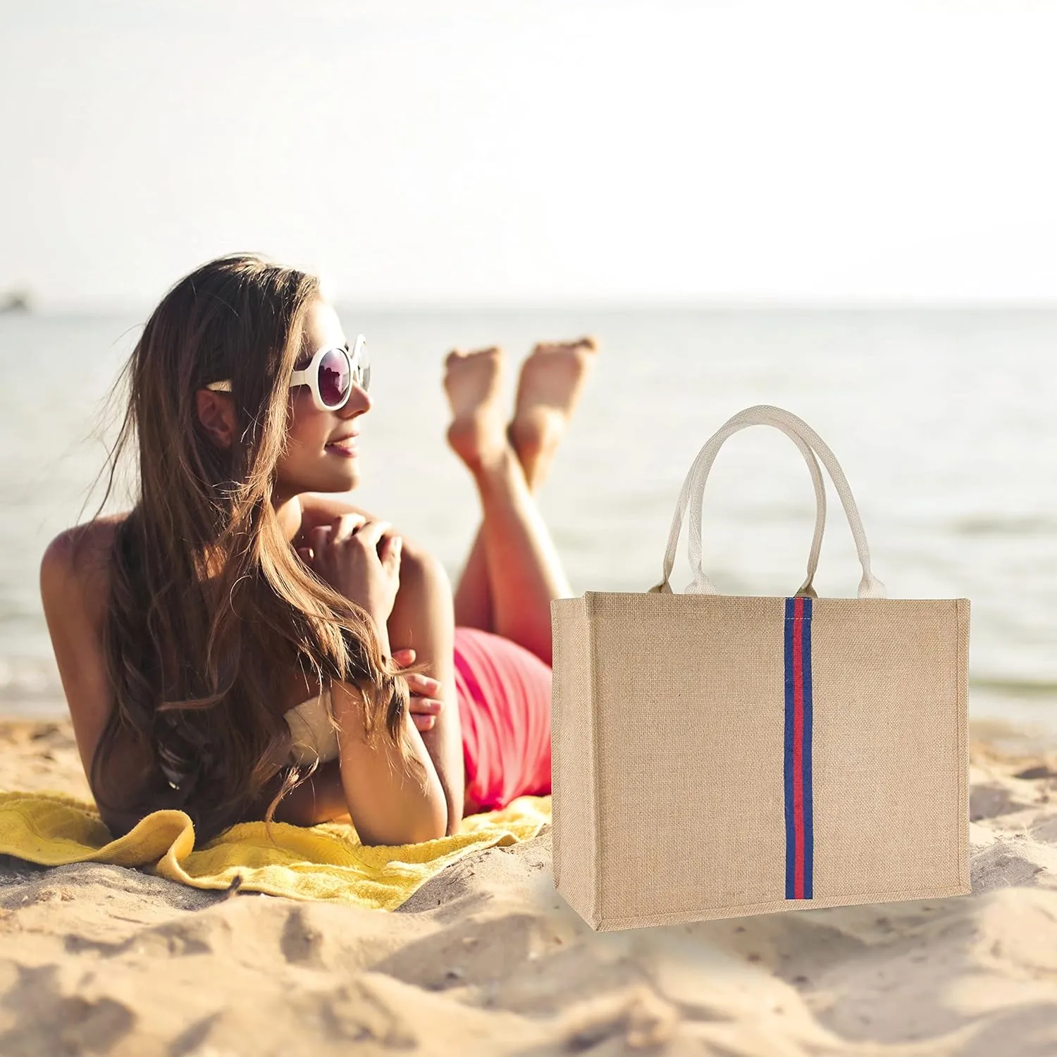 Hibala Woven Large Beach Bag Straw Bag Beach Tote Handmade Weaving Shoulder Bag Tassel Bag Handbag