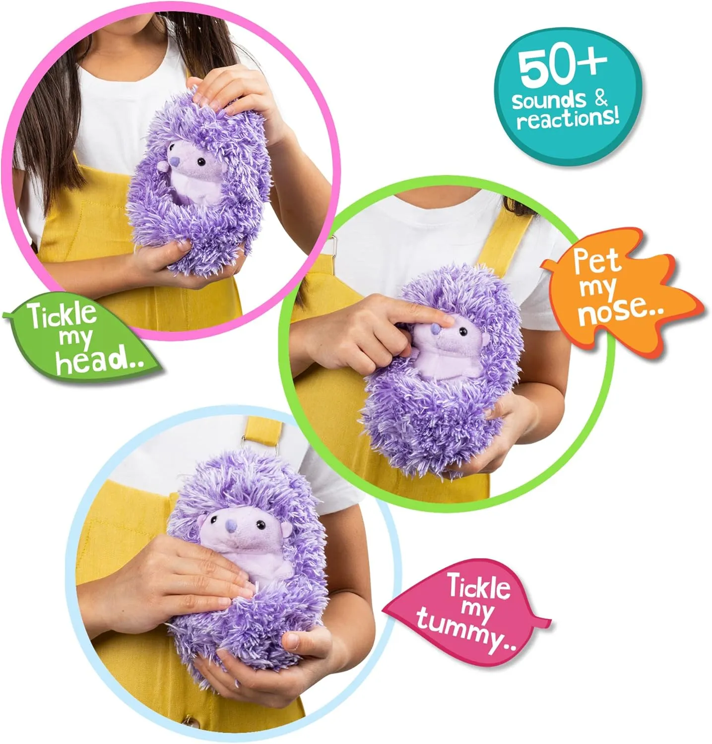 Higgle The Hedgehog - Interactive, Animated, Talking, Giggling Toy Pet, Over 50 Sounds, 5" Plush - New 2023 - Best Birthday Toy Gifts for Boys and Girls