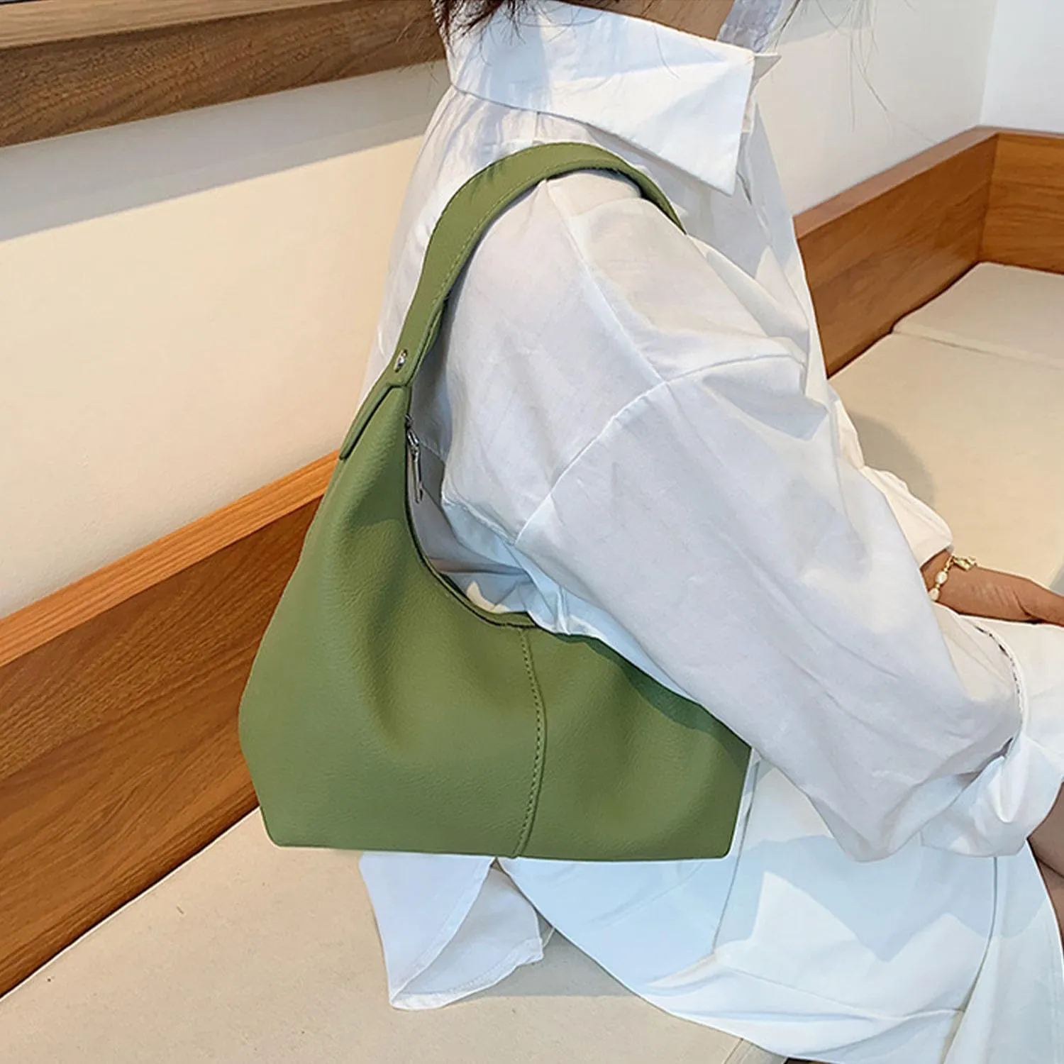 Hobo Shoulder Handbag for Women Y2K Style Clutch Crossbody Tote Purse Genuine Leather Bags for Streetwear or Travel
