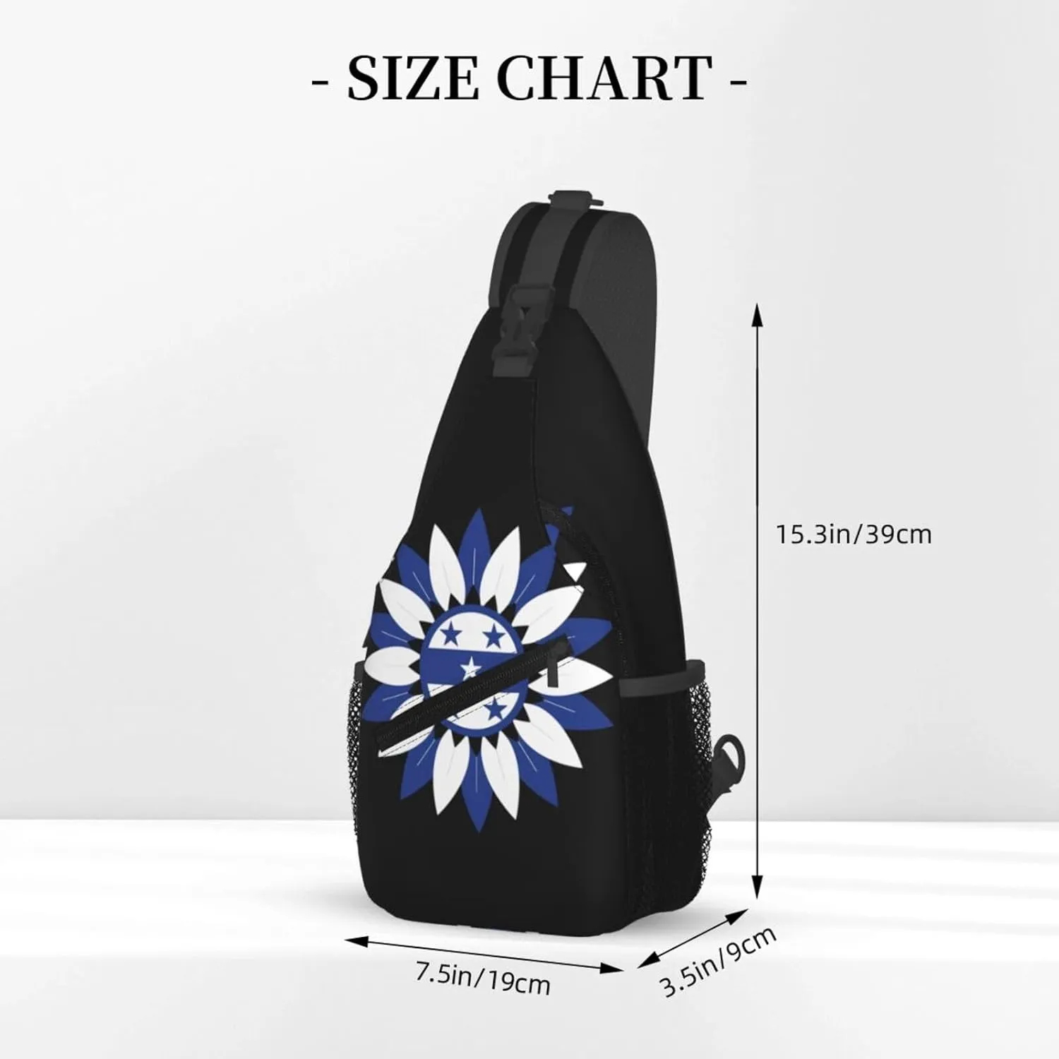 Honduras Sunflower Flag Crossbody Bag Cross Chest Bag Adjustable Sling Backpack Sports Gym Shoulder Bags Travel Cycling Daypack Diagonally Casual Rucksack