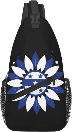Honduras Sunflower Flag Crossbody Bag Cross Chest Bag Adjustable Sling Backpack Sports Gym Shoulder Bags Travel Cycling Daypack Diagonally Casual Rucksack